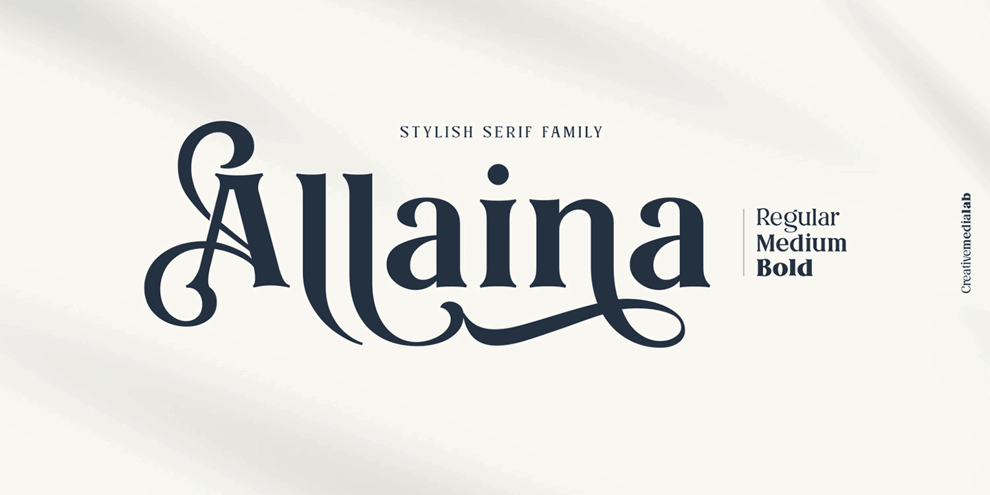 Beispiel einer Allaina Bold Italic-Schriftart